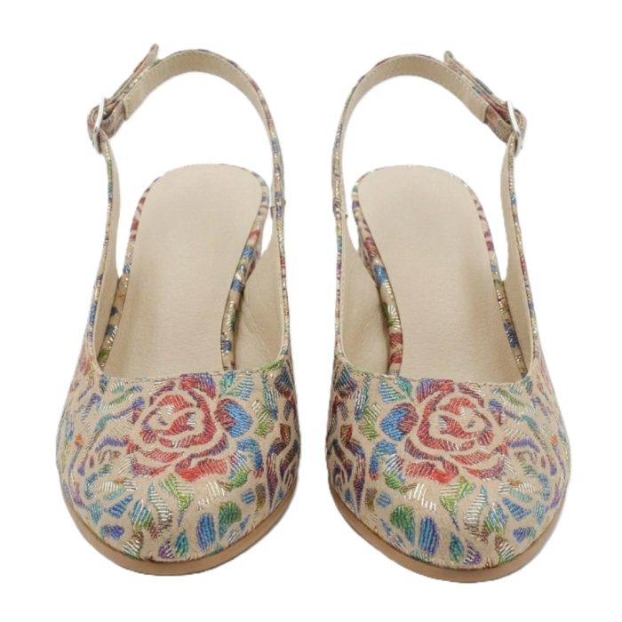 Pantofi-sandale dama Luxury Mosaic, piele naturala, toc 6 cm [3]