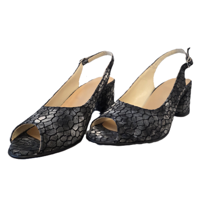 Sandale dama Dark Mosaic, piele naturala, toc 5 cm [5]