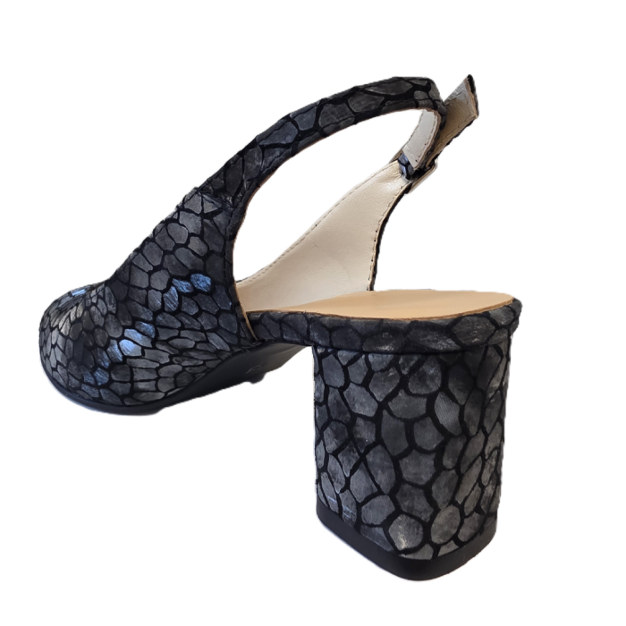 Sandale dama Dark Mosaic, piele naturala, toc 5 cm [3]