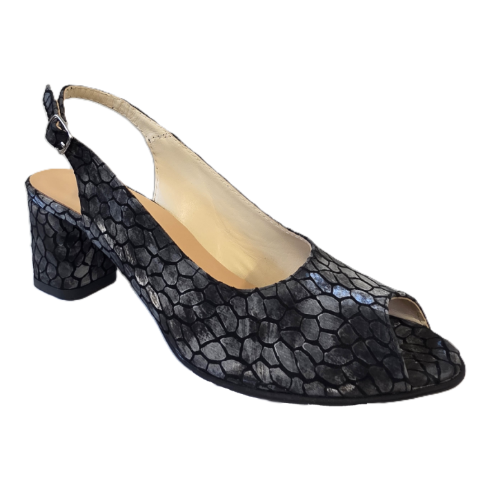 Sandale dama Dark Mosaic, piele naturala, toc 5 cm [2]