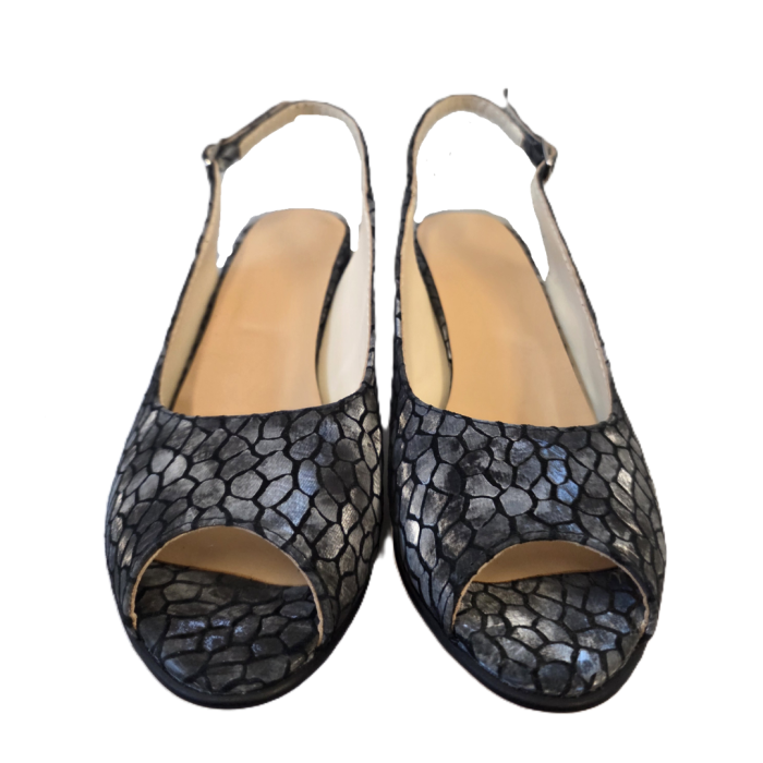Sandale dama Dark Mosaic, piele naturala, toc 5 cm [4]