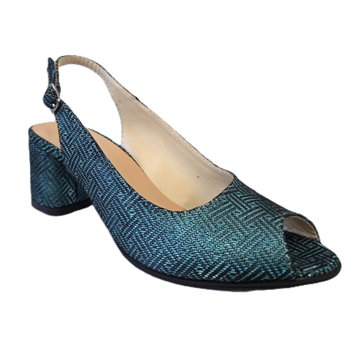 Sandale dama Emerald Metallic, piele naturala, toc 5 cm [2]
