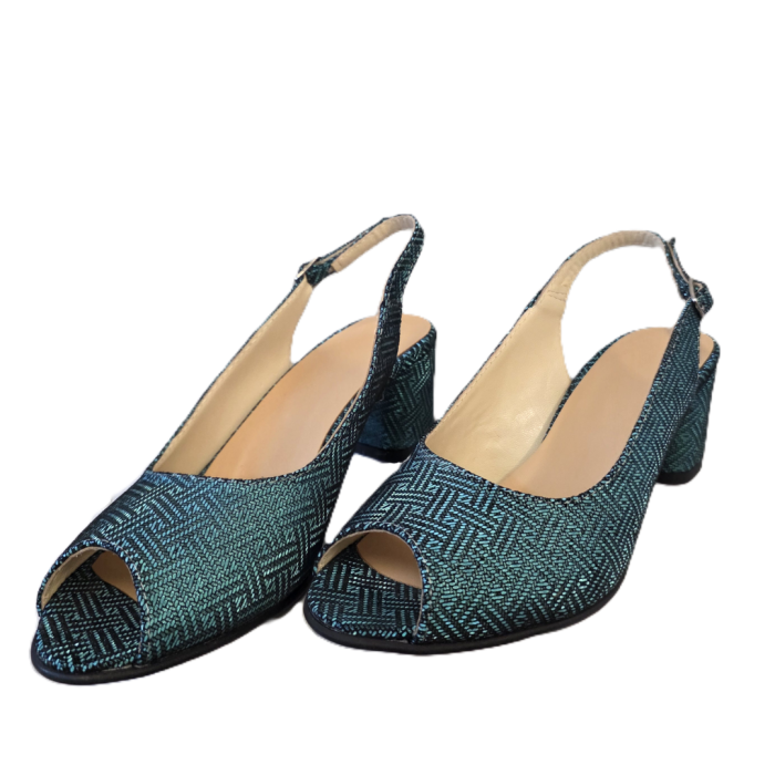 Sandale dama Emerald Metallic, piele naturala, toc 5 cm [5]