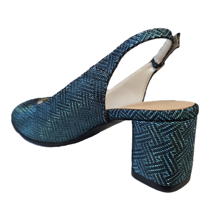 Sandale dama Emerald Metallic, piele naturala, toc 5 cm [3]