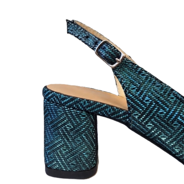 Sandale dama Emerald Metallic, piele naturala, toc 5 cm [6]