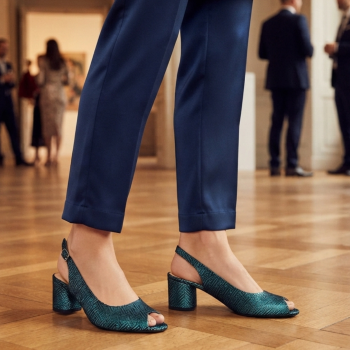 Sandale dama Emerald Metallic, piele naturala, toc 5 cm [7]
