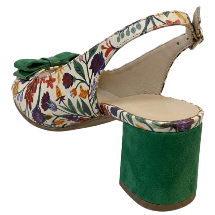 Sandale dama Floral Garden, piele naturala, toc 5 cm [3]