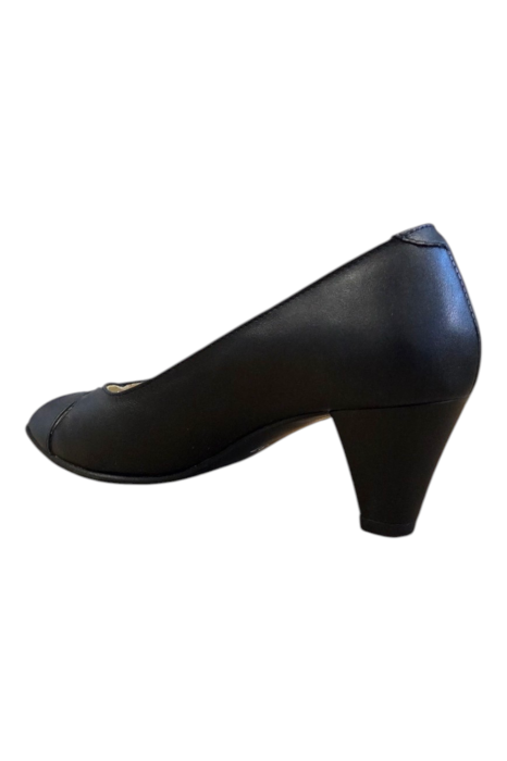 Pantofi-sandale dama din piele box neagra cu varf decupat si toc 4 cm [3]