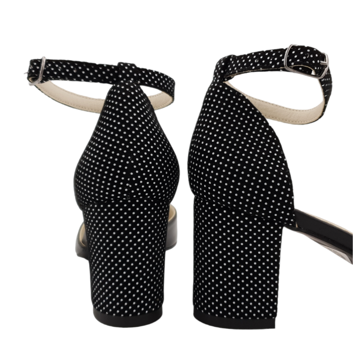 Pantofi damă piele box neagră cu imprimeu, toc gros 6 cm [4]