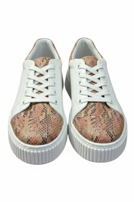sneakers dama albi piele naturala talpa cusuta snake coral crocodile [4]