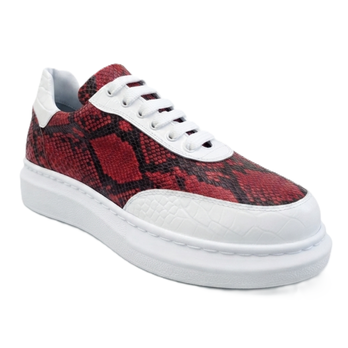 sneakers dama piele naturala ruby snake croco alb talpa alba cusuta [2]