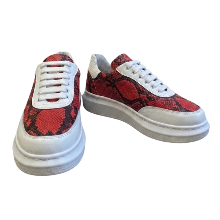 sneakers dama piele naturala ruby snake croco alb talpa alba cusuta [4]