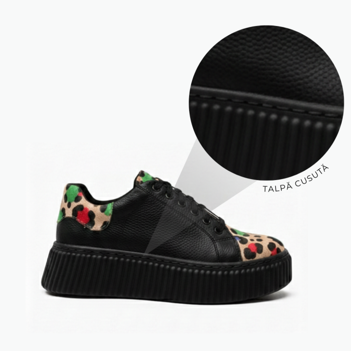 sneakers dama negri piele naturala talpa cusuta leopard multicolor [5]