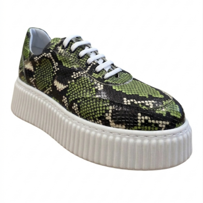 Sneakers dama verzi snake – piele naturala, talpa groasa cusuta [2]