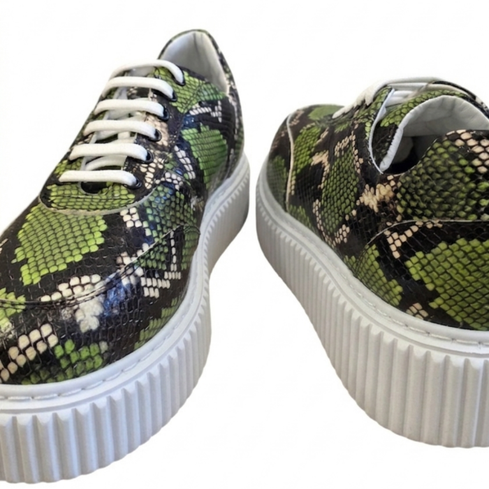 Sneakers dama verzi snake – piele naturala, talpa groasa cusuta [5]