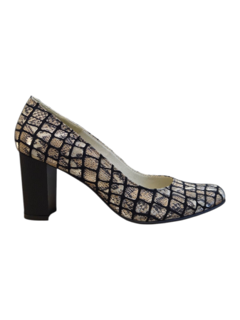 Pantofi damă - pantofi-dama-varf-rotund-python-golden-toc-7cm-sandali