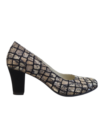 Pantofi damă - pantofi-dama-slip-on-varf-rotund-python-golden-toc-conic-6cm-sandali.