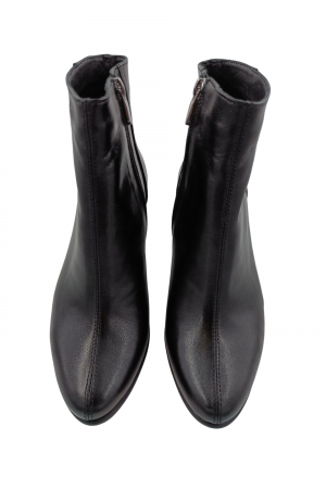 Botine dama eleganti, piele naturala, box, varf migdalat, toc gros, negru, 37.2 [2]