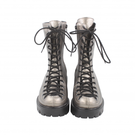 Ghete damă casual, piele naturală bizon, talpă ușoară, crampoane mari, bronz [3]