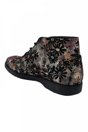 Ghete unisex casual – piele naturală, imprimeu floral, talpă ușoară, cu șireturi [2]