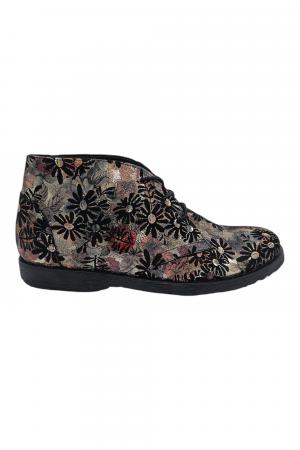 Ghete damă - Ghete unisex casual – piele naturală, imprimeu floral, talpă ușoară, cu șireturi