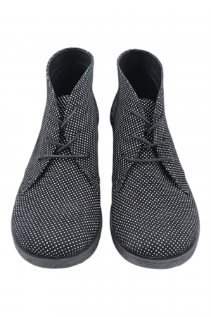 Ghete casual unisex - piele naturală, sireturi, talpa usoara, imprimeu carouri [3]