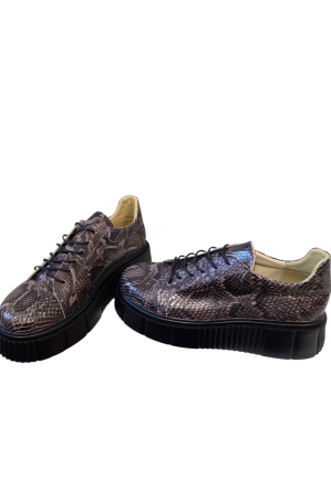 Pantofi damă casual cu imprimeu șarpe, bej-negru, 39 [3]