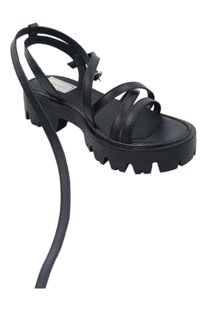 Sandale dama fara toc, piele naturala, negru, 37 [3]