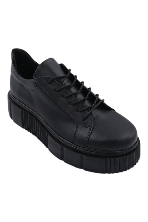 Pantofi damă fără toc, piele naturală box, negru - 37 [1]