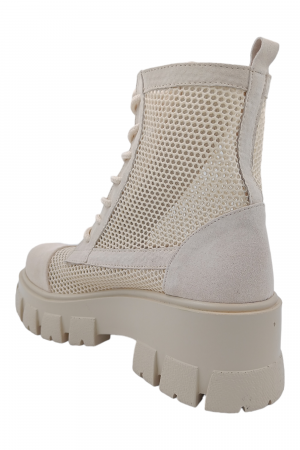 Ghete damă casual, piele naturală, plasă, talpă ușoară, crampoane mari, bej velur [2]