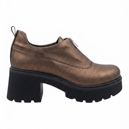 Pantofi fara toc - Pantofi damă piele naturală Bronz Bizon
