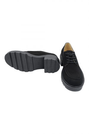 Pantofi damă eleganți, piele naturală velur, talpă ușoară, crampoane, negru, SANDALI [5]