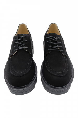 Pantofi damă eleganți, piele naturală velur, talpă ușoară, crampoane, negru, SANDALI [3]
