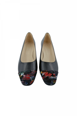 Pantofi damă eleganți, piele naturală box, toc gros, negru, picasso, Sandali [2]