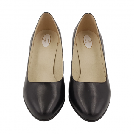 Pantofi damă eleganți, piele naturală, toc cui, negru, Sandali [2]