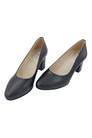 Pantofi damă eleganți, piele naturală, toc gros, negru. SANDALI [3]
