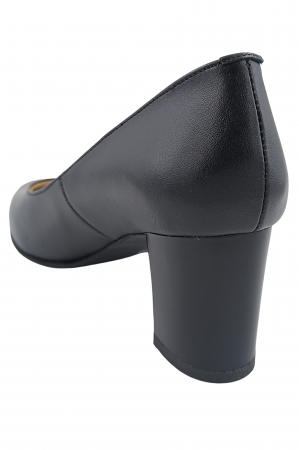 Pantofi damă eleganți, piele naturală, toc gros, negru. SANDALI [2]