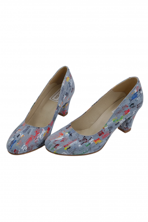 Pantofi damă eleganți, piele naturală, toc mediu gros îmbrăcat, bleo picasso, SANDALI [3]