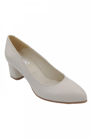 Pantofi cu toc gros 5 cm - Pantofi damă fara toc, piele naturală bizon, talpă înaltă, carouri, negru, Sandali