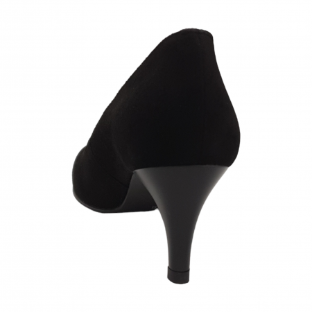 Pantofi damă eleganți, piele naturală velur, toc cui, negru. SANDALI [1]