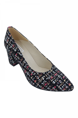 Pantofi cu toc gros 6 cm - Pantofi damă eleganți, stiletto, piele naturală, toc gros, CARA, Sandali