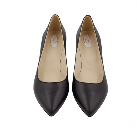 Pantofi damă eleganți, stiletto, piele naturală, toc gros îmbrăcat, picasso, negru, Sandali [2]