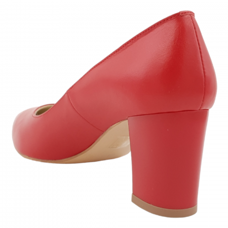 Pantofi damă eleganți, stiletto, piele naturală, toc gros, roșu, Sandali [1]
