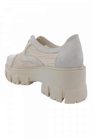 Pantofi damă, plasă, piele naturală velur, talpă cu crampoane, bej - Sandali [2]