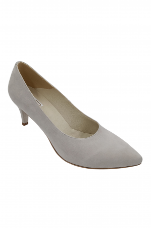 Pantofi damă, stiletto, piele naturală velur, toc cui, gri-bej, SANDALI [1]
