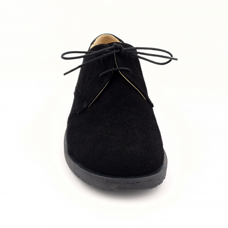 Pantofi casual unisex - piele naturală întoarsă, sireturi, negru, 38 [2]