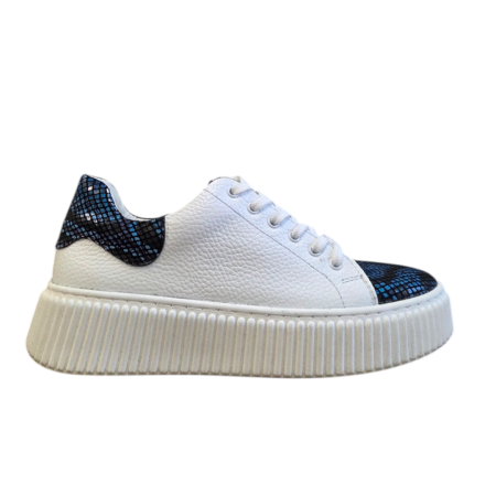 Primavara - sneakers-dama-piele-naturala-talpa-cusuta-blue-python-texture