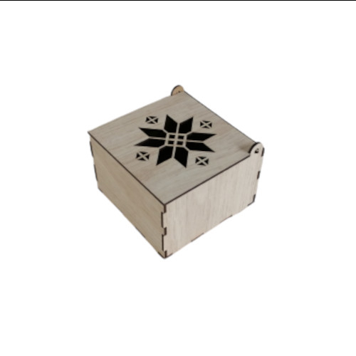 Cutie decupata stea , 10,5x10,5x7 cm , MDF lacuit [4]
