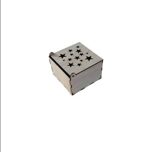 Cutie decupata stelute , 10,5x10,5x7 cm ,MDF lacuit [2]