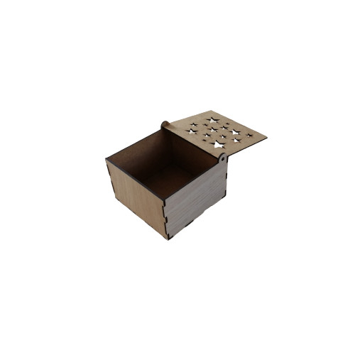 Cutie decupata stelute , 10,5x10,5x7 cm ,MDF lacuit [3]